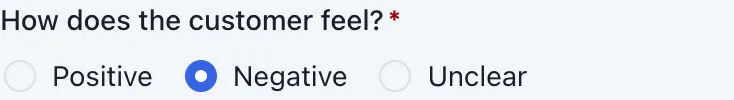 Positive, Negative, and Unclear radio options.